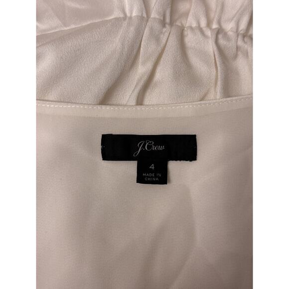J Crew Top 4 Womens Ivory Satin Button Down Blouse - Picture 7 of 7